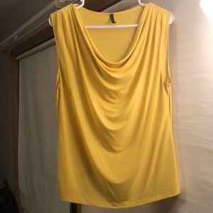 Yellow scoop neck blouse